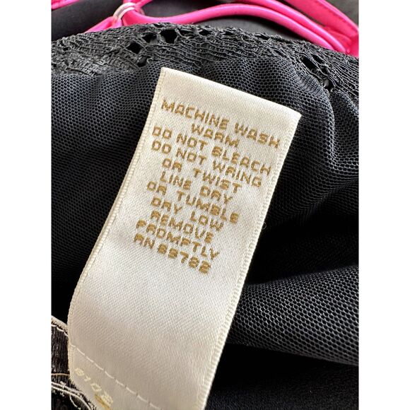 Vintage Victoria's Secret Black Slip Dress with Pink Trim & Lace Detail size 8 - Picture 9 of 9